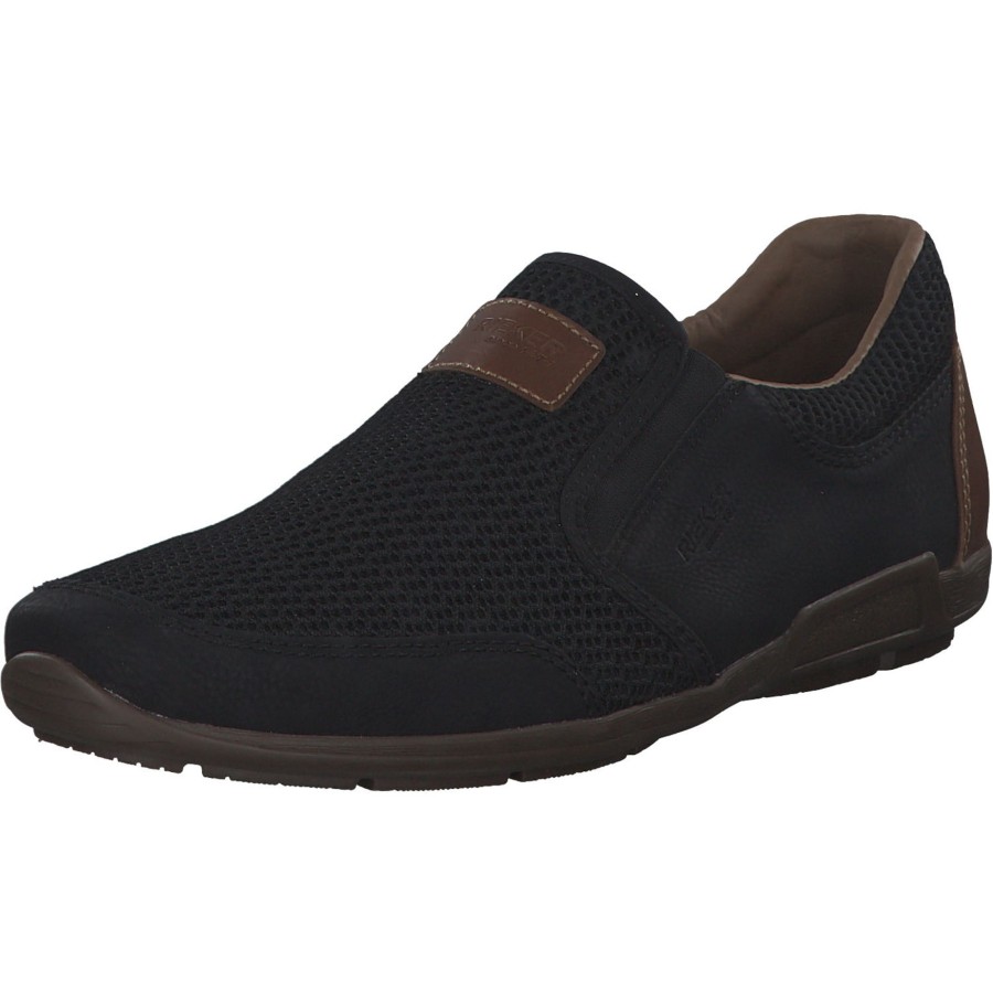 Herren Rieker | Rieker 09069, Sportliche Slipper, Herren, Schwarz/Schwarz/Amaretto