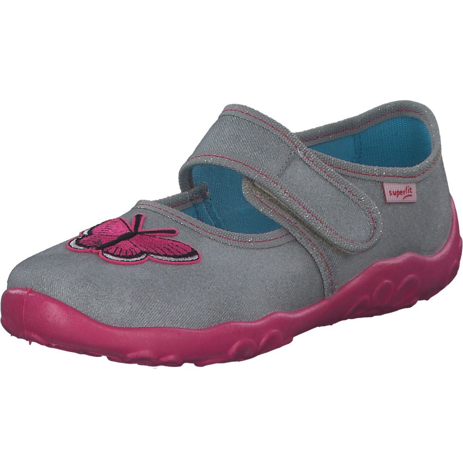 Kinder Superfit | Superfit Bonny 00280, Hausschuhe, Kinder, Grau/Pink