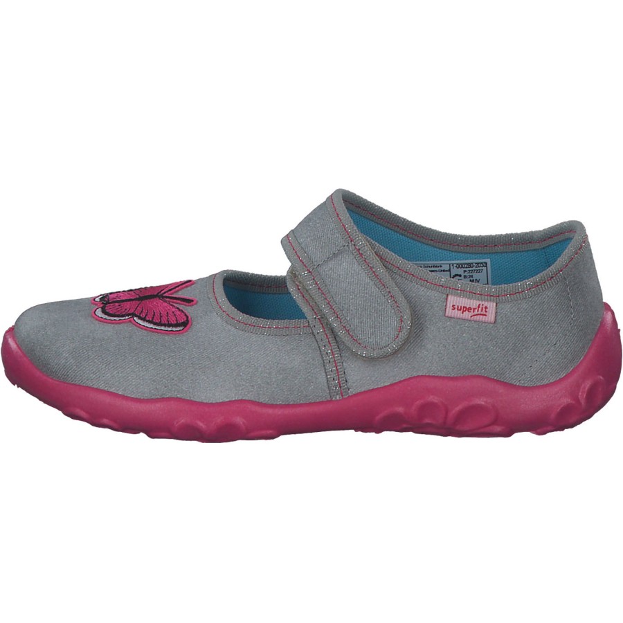 Kinder Superfit | Superfit Bonny 00280, Hausschuhe, Kinder, Grau/Pink