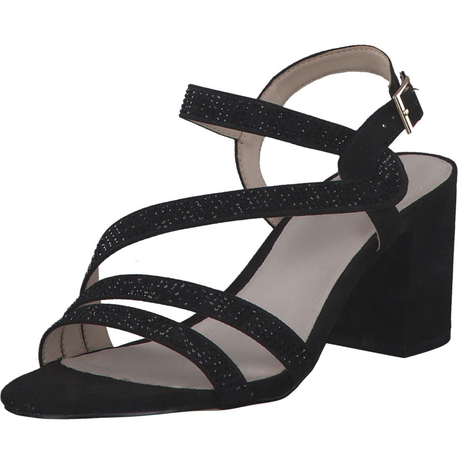 Damen La Strada | La Strada 2201015, Plateau-Sandaletten, Damen, Black Micro + Stone