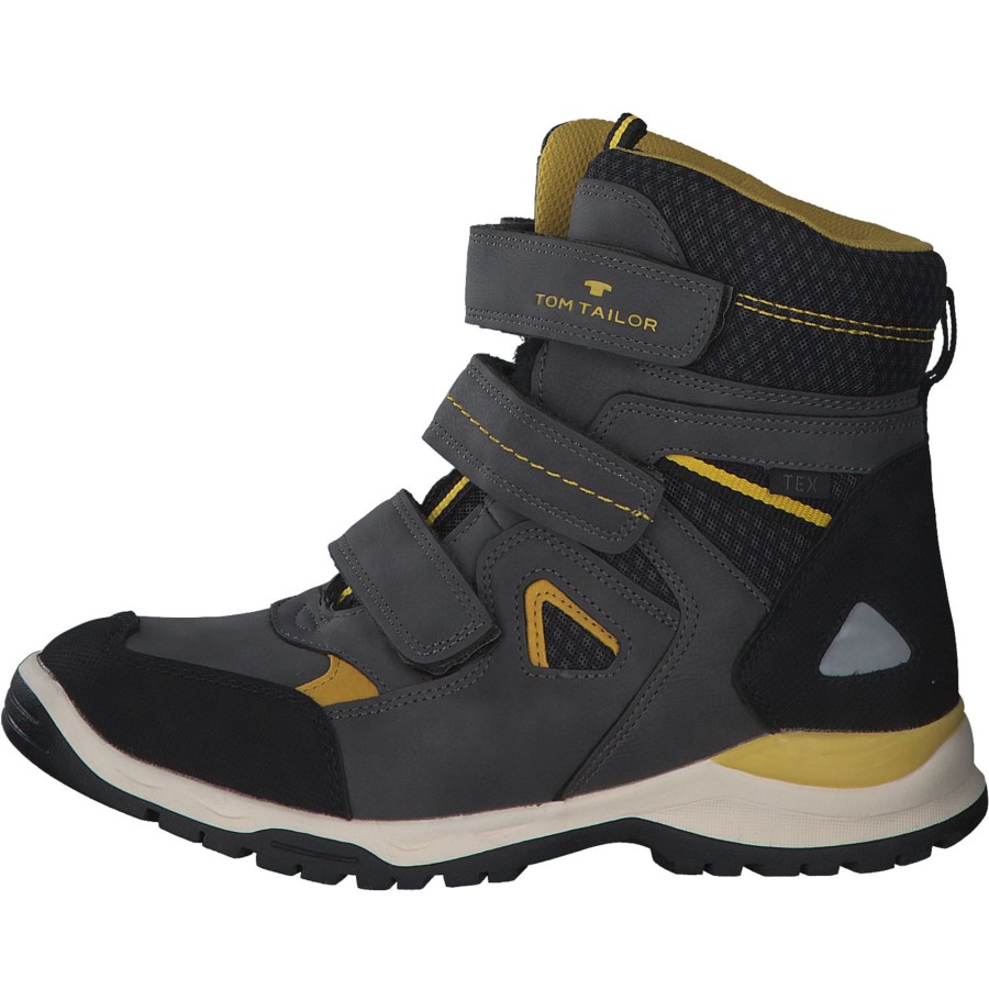 Herren Tom Tailor | Tom Tailor 4272004 , Winterstiefel, Herren, Coal-Black-Yellow