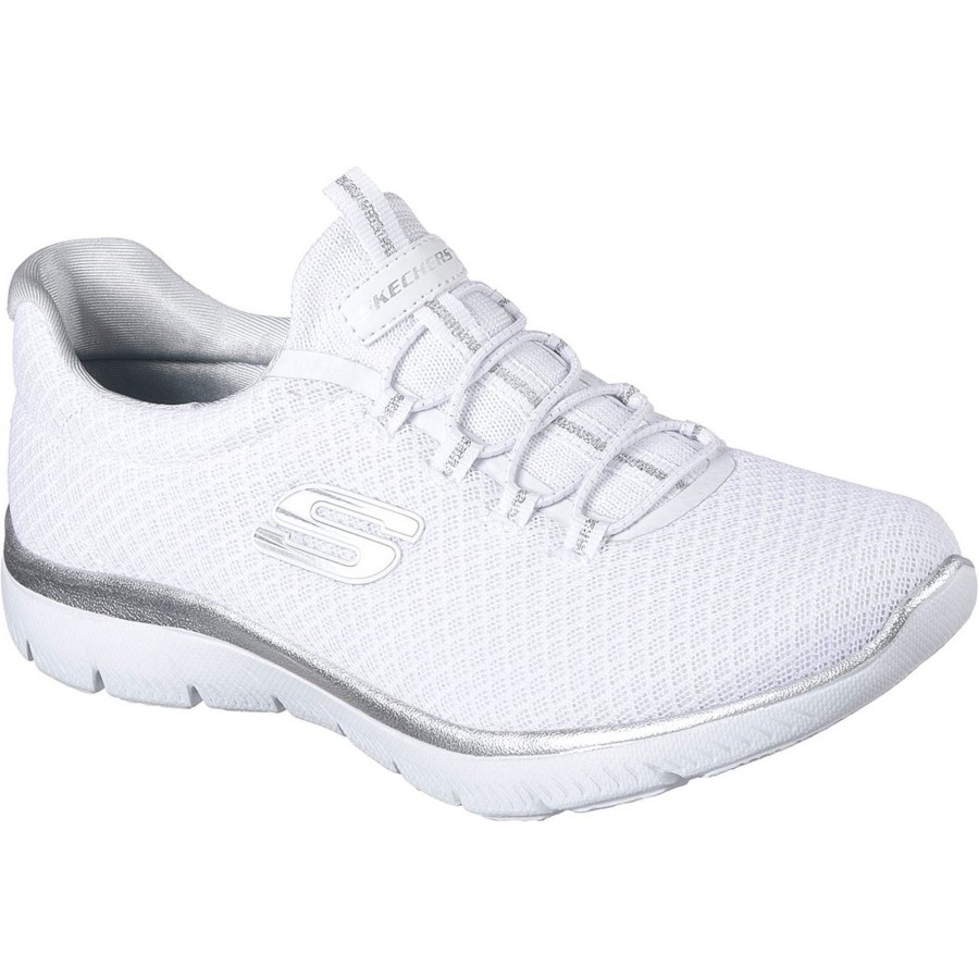 Damen Skechers | Skechers 12980, Sneakers Low, Damen, Wsl White Silver