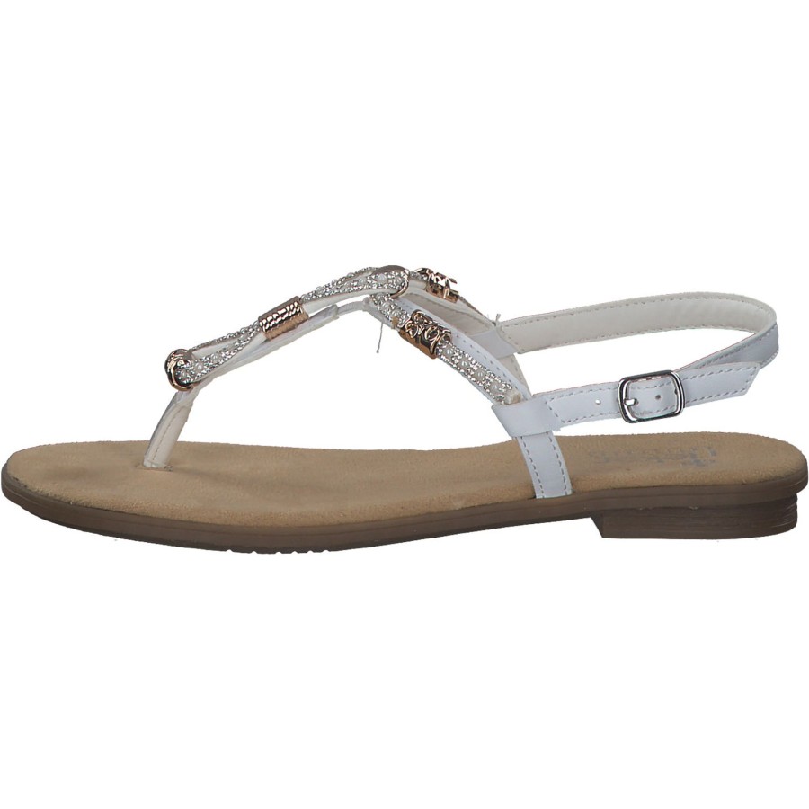 Damen Rieker | Rieker 64271, T-Steg-Sandalen, Damen, Weiss