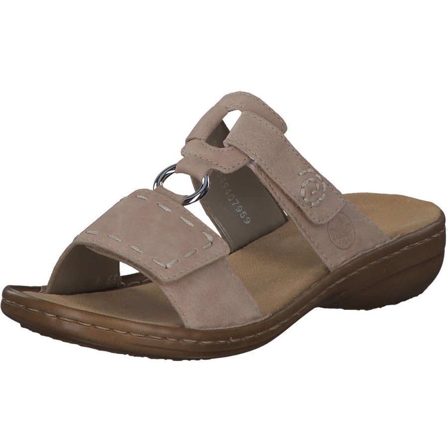 Damen Rieker | Rieker 60822, Pantoletten & Badeschuhe, Damen, Beige