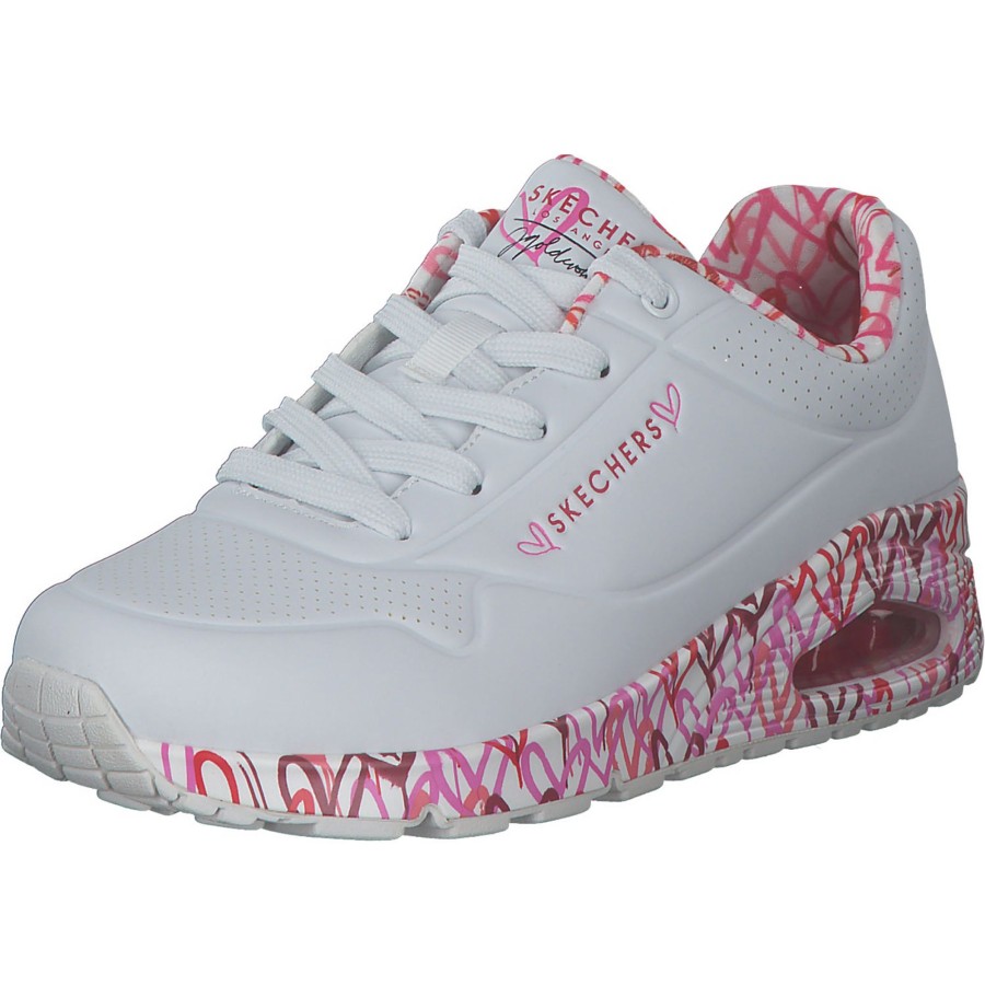 Damen Skechers | Skechers 155506, Sneakers Low, Damen, Wrpk White/Red/Pink