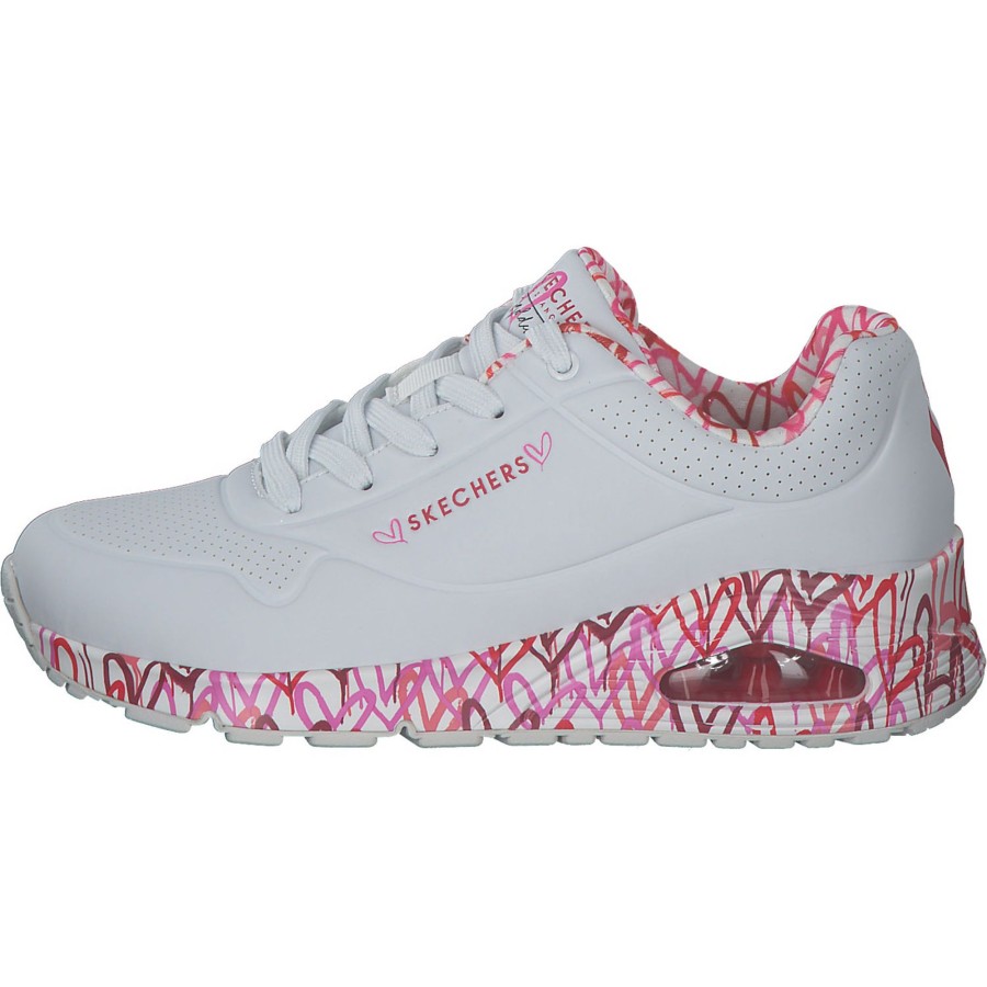 Damen Skechers | Skechers 155506, Sneakers Low, Damen, Wrpk White/Red/Pink