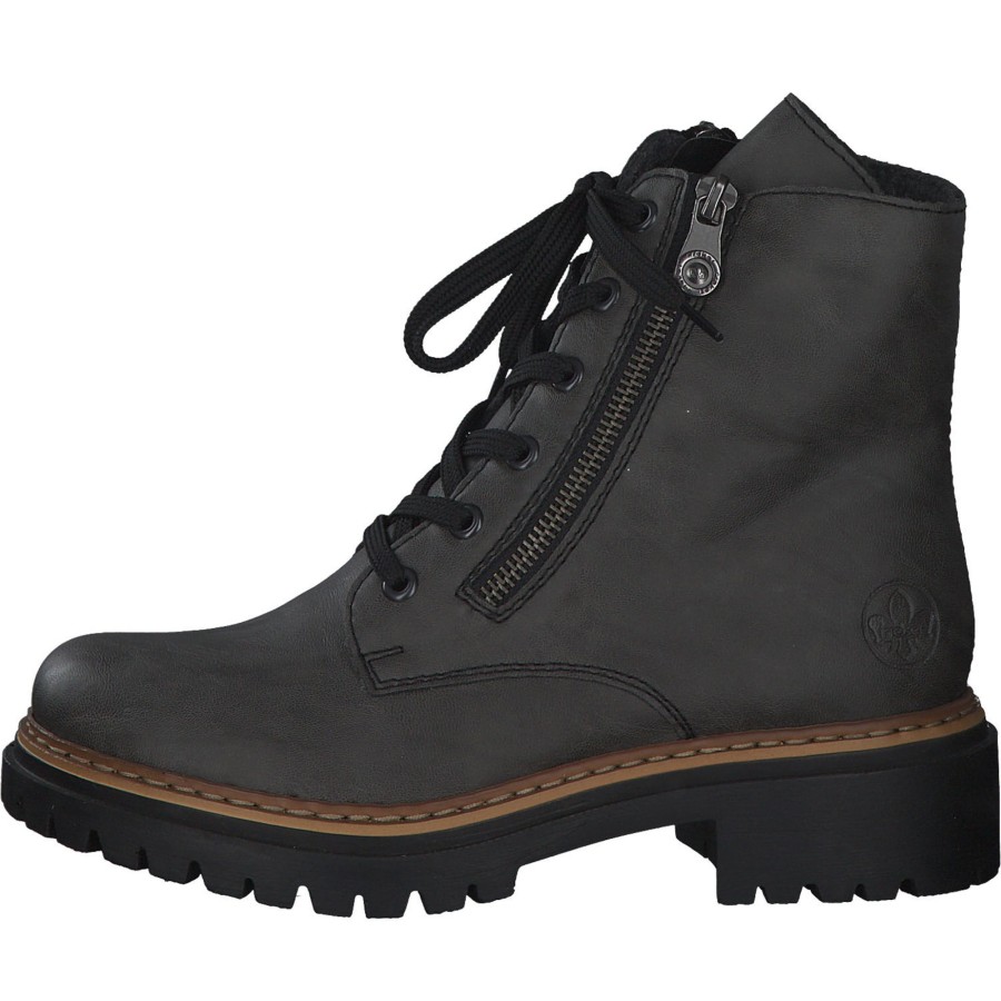 Damen Rieker | Rieker 72611, Schnu00Fcrstiefeletten, Damen, Grau