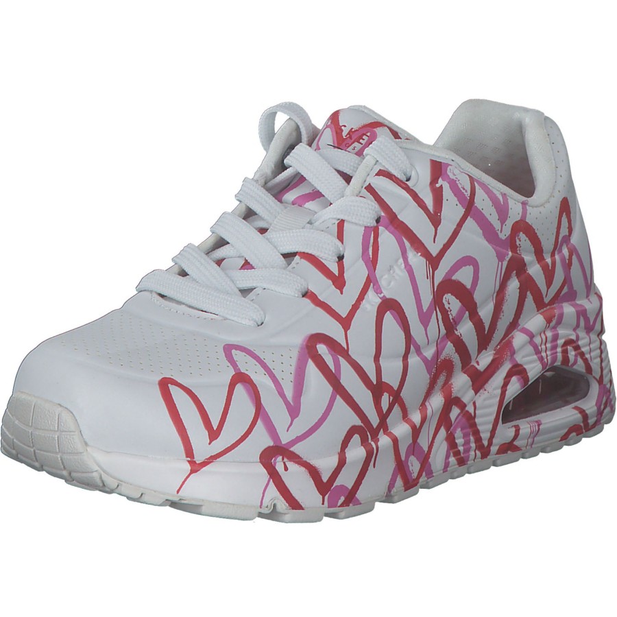 Damen Skechers | Skechers 155507, Sneakers Low, Damen, Wrpk White/Red/Pink