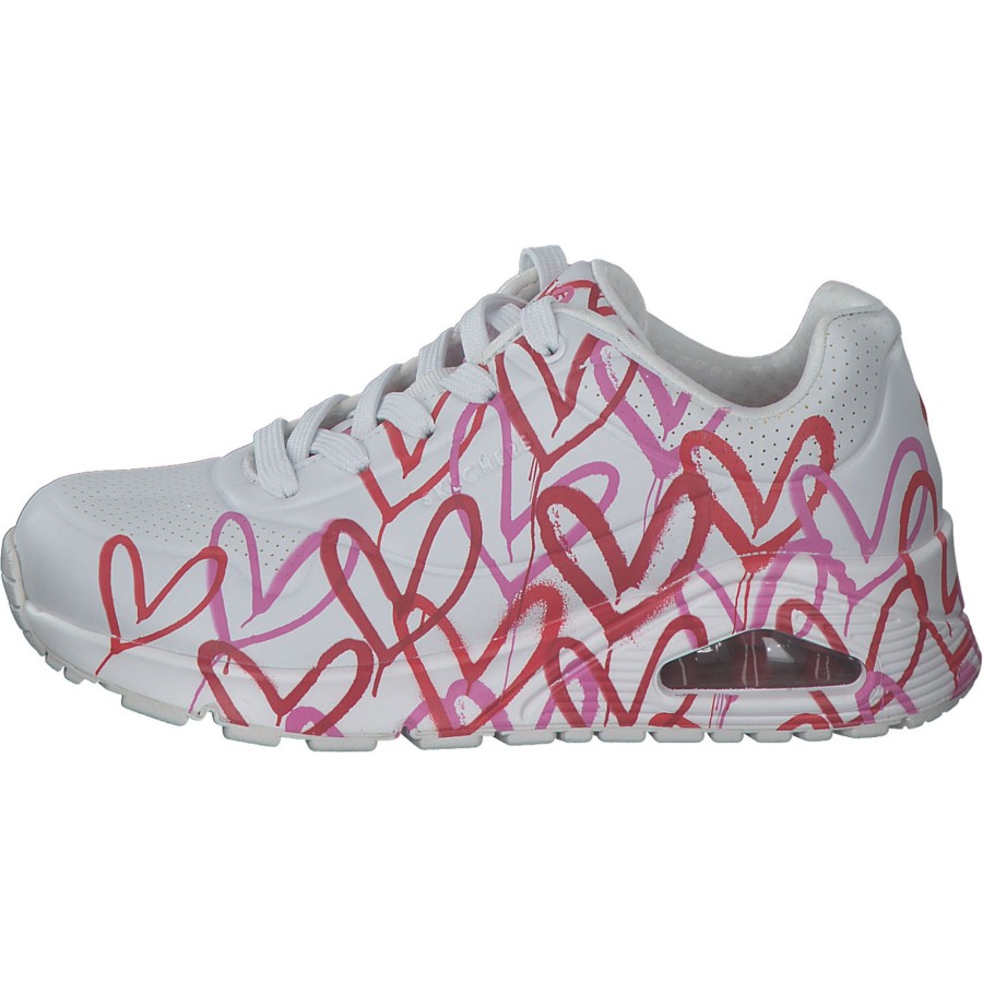 Damen Skechers | Skechers 155507, Sneakers Low, Damen, Wrpk White/Red/Pink