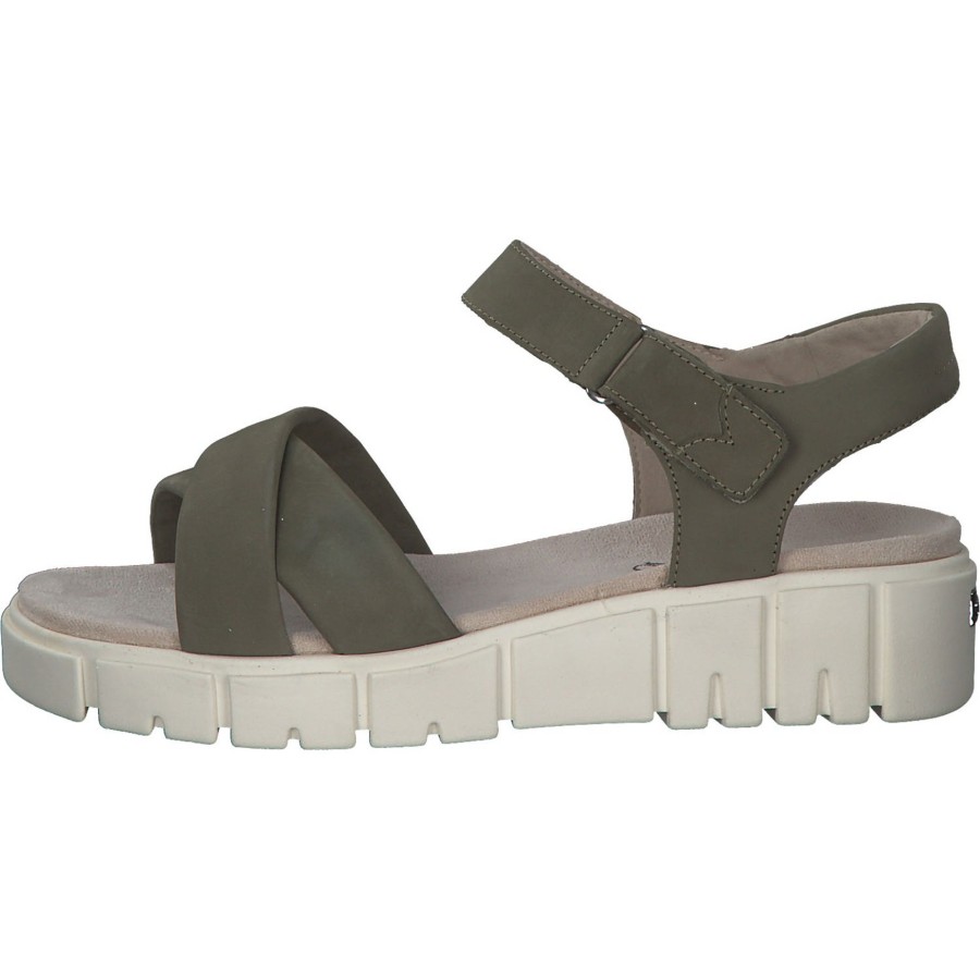 Damen Caprice | Caprice 28258, Klassische Sandalen, Damen, Cactus Nubuc