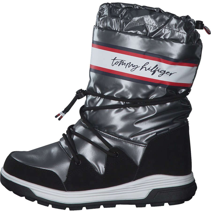 Kinder Tommy Hilfiger | Tommy Hilfiger T3A6-32436, Winterstiefeletten, Kinder, Dark Silver