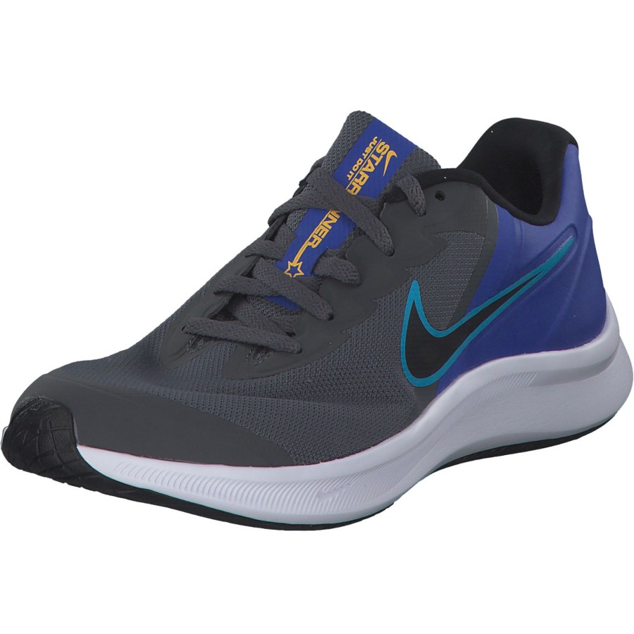 Herren Nike | Nike Star Runner 3 Da2776 M, Sneakers Low, Herren, Iron Grey/Black-Blue Lightning