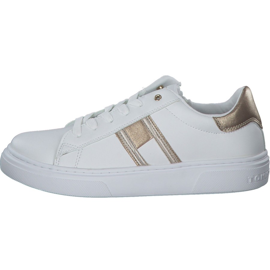 Kinder Tommy Hilfiger | Tommy Hilfiger T3A9-32703, Schnu00Fcrschuhe, Kinder, Bianco/Platino