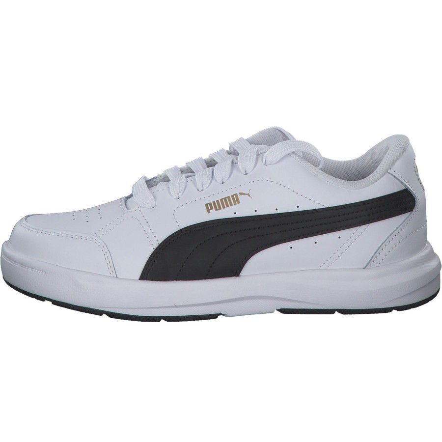 Herren Puma | Puma Evolve Court Jr. 389144, Schnu00Fcrschuhe, Puma White/Puma Black/Puma Gol