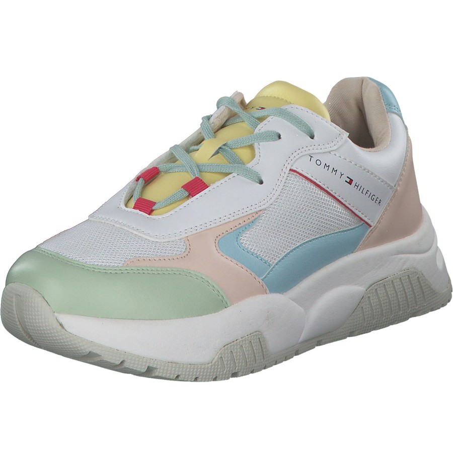 Kinder Tommy Hilfiger | Tommy Hilfiger T3A9-32740, Schnu00Fcrschuhe, Kinder, Bianco/Multicolor