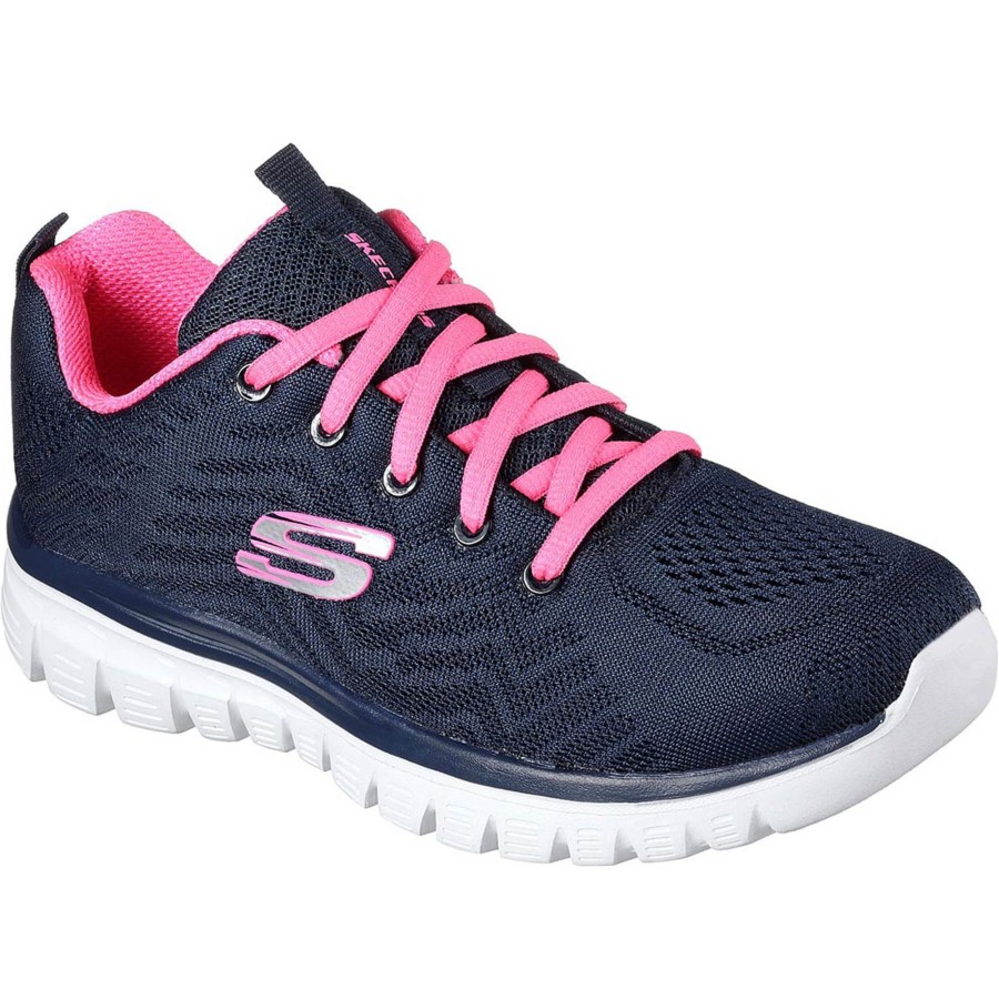 Damen Skechers | Skechers 12615, Sneakers Low, Damen, Blau (Navy Hot Pink)