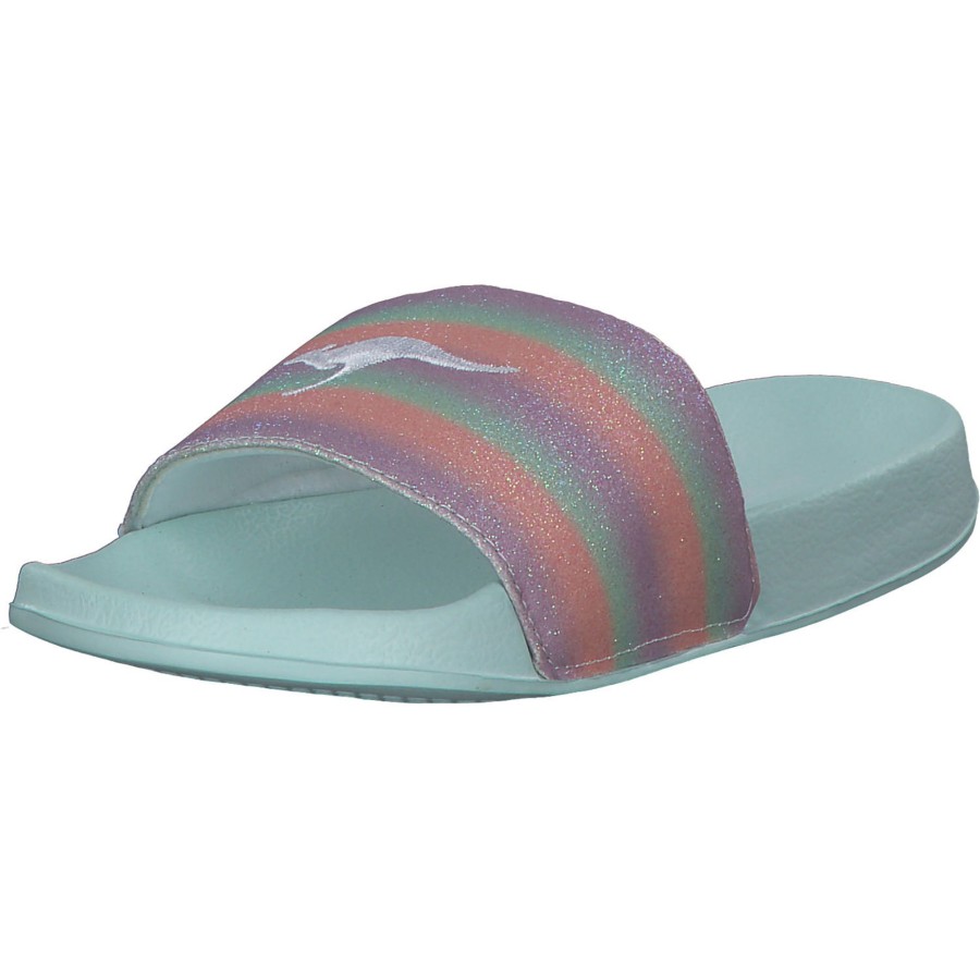 Kinder KangaROOS | Kangaroos K-Slide Shine 18574, Badeschuhe, Kinder, Mint/Rainbow