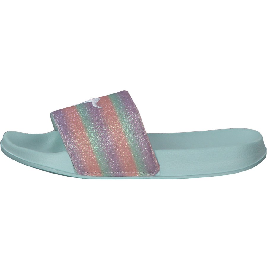 Kinder KangaROOS | Kangaroos K-Slide Shine 18574, Badeschuhe, Kinder, Mint/Rainbow